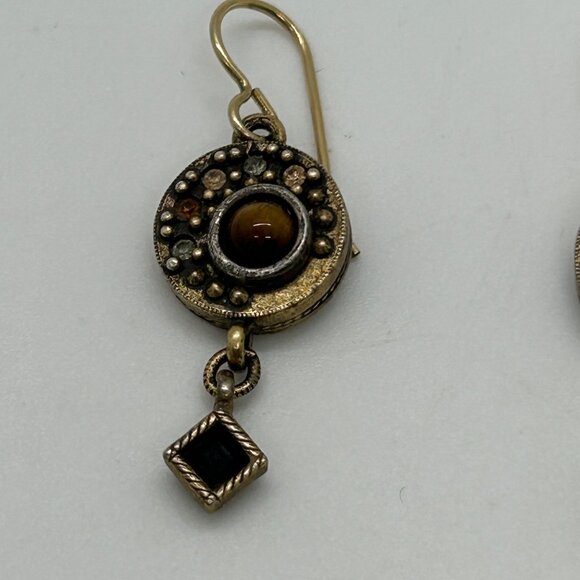 Patricia Locke Dangle Earrings With Antique Brass-Tone Finish Pierced - Picture 5 of 16